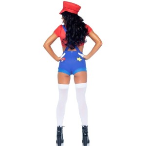LEG AVENUE - COSTUME SEXY MARIO BROS ROUGE-BLEU M