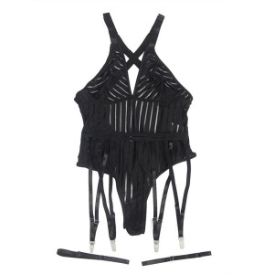 SUBBLIME - 954154 BODY AVEC PORTE-JARRETELLES NOIR L-XL