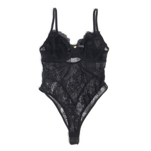 SUBBLIME - 955618 BODY EN DENTELLE AVEC FERMETURE EN BAS NOIR S-M