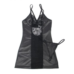 SUBBLIME - 954178 ROBE STRING CUIR NOIR L-XL