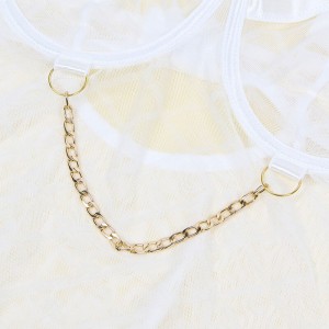 SUBBLIME - 954291 BODY AVEC CHAÎNES PORTE-JARRETELLES BLANC L-XL