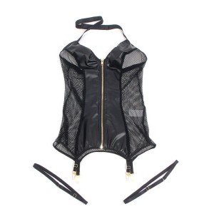 SUBBLIME - 954451 ROBE SEXY EN MAILLE CUIR NOIR L-XL
