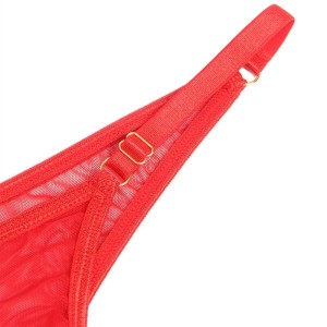 SUBBLIME - 955519 ENSEMBLE SOUTIEN-GORGE AVEC CHAÎNES ET COEUR EN MAILLE ROUGE S-M