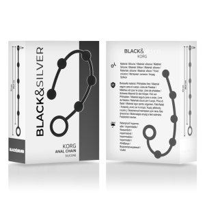 BLACKandSILVER - CHAPELET ANAL KORG SILICONE INITIATION 21 CM