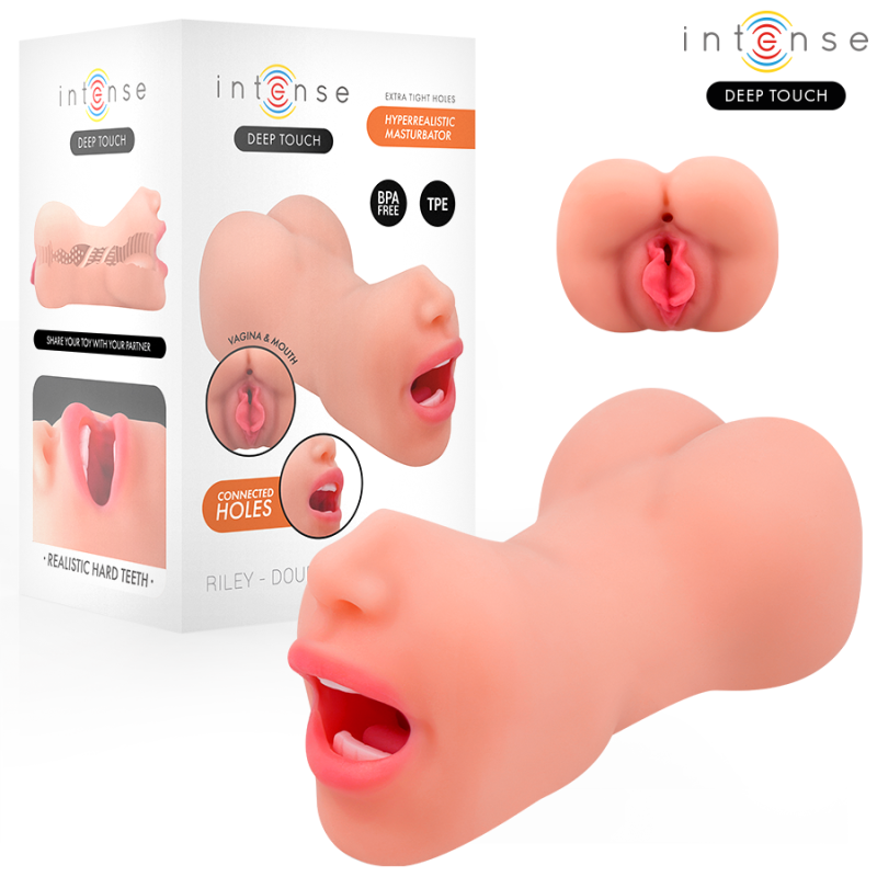 INTENSE DEEP TOUCH - MASTURBATEUR À DOUBLE BOUCHE ET VAGIN RILEY