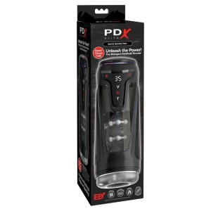 PDX ELITE - MOTO-BATOR PRO MASTURBATEUR À POUSSE AUTOMATIQUE VIBRANT ET CHAUFFANT 26,5 CM