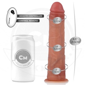 COCK MILLER - GODE HYPER-RÉALISTE À VENTOUSE ET À POUSSÉE AVEC TÉLÉCOMMANDE 21,5 CM