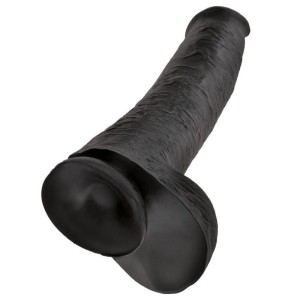 KING COCK - GODEMICHET RÉALISTE AVEC TESTICULES 38 CM NOIR