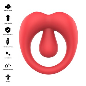 INTENSE - RUSSELL ANILLO VIBRADOR CON ESTIMULACIÓN DE CLÍTORIS ROJO