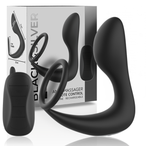 BLACKandSILVER - MASSEUR ANAL TÉLÉCOMMANDE RECHARGEABLE SILICONE NOIR