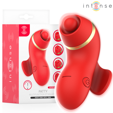 INTENSE - PATTY STIMULATEUR AVEC 4 TÊTES : SUCCION, TAPOTER, GRIFFER ET LÉCHER
