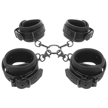 FETISH SUBMISSIVE - ENSEMBLE DE MENOTTES POUR MAINS ET CHEVILLES AVEC DOUBLURE EN NOPRÈNE