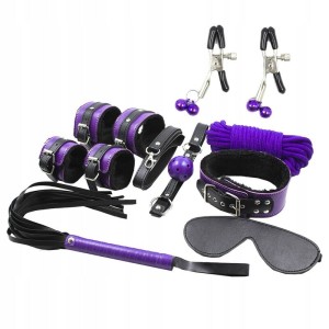 SECRETPLAY - BDSM SET 8PCS PURBLE - NOIR.