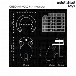 ADDICTED TOYS LOCKED - CAGE À PÉNIS OBSIDIAN HOLD TAILLE M