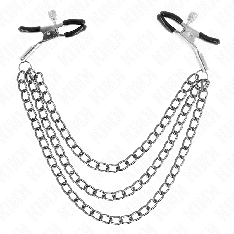 KINK - PINCES À METELIER AVEC 3 CHAÎNES NOIRES 20-23-28 CM