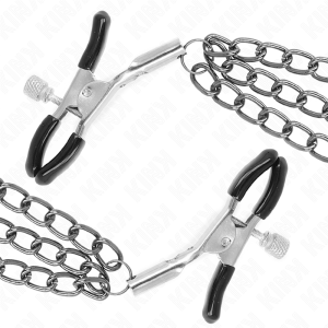 KINK - PINCES À METELIER AVEC 3 CHAÎNES NOIRES 20-23-28 CM