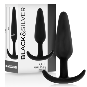 BLACKandSILVER - PLUG ANAL EN SILICONE KAEL AVEC POIGNÉE MOYENNE