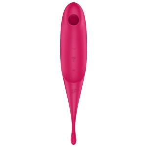 SATISFYER - STIMULATEUR ET VIBRATEUR TWIRLING PRO AIR PULSE ROUGE