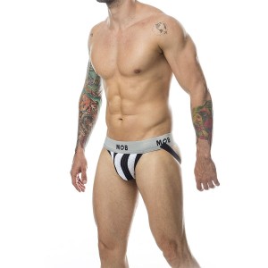 MOB - JOCK BLANC À RAYURES CLASSIQUES TAILLE L