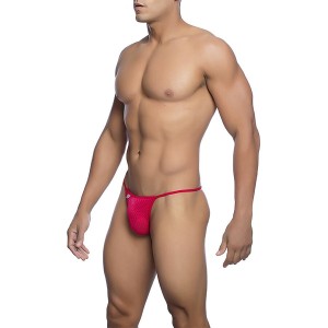 MOB - STRING V EN MICROFIBRE ROUGE TAILLE L-XL