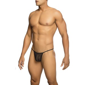 MOB - STRING TRANSPARENT EN FORME DE T NOIR TAILLE L-XL