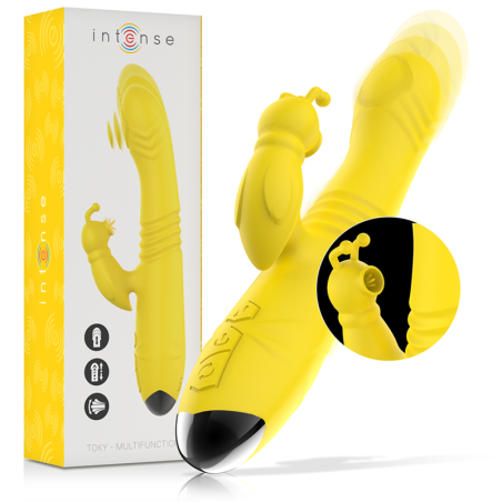 INTENSE - VIBRATEUR MULTIFONCTION TOKY UP and DOWN AVEC STIMULATEUR CLITORAL JAUNE