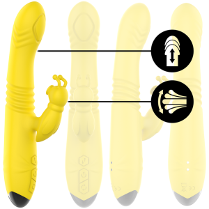 INTENSE - VIBRATEUR MULTIFONCTION TOKY UP and DOWN AVEC STIMULATEUR CLITORAL JAUNE