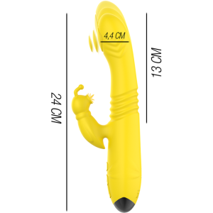 INTENSE - VIBRATEUR MULTIFONCTION TOKY UP and DOWN AVEC STIMULATEUR CLITORAL JAUNE