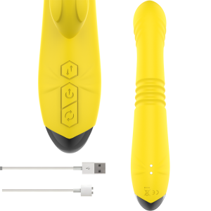 INTENSE - VIBRATEUR MULTIFONCTION TOKY UP and DOWN AVEC STIMULATEUR CLITORAL JAUNE