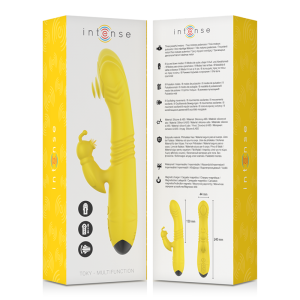 INTENSE - VIBRATEUR MULTIFONCTION TOKY UP and DOWN AVEC STIMULATEUR CLITORAL JAUNE