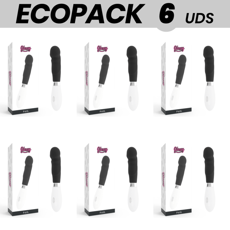 ECOPACK 6 UNITÉS - VIBRATEUR GLOSSY PAUL NOIR