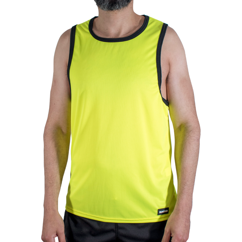 MACHO - CMV001 T-SHIRT DE SPORT JAUNE S-M