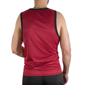 MACHO - CMV003 T-SHIRT DE GYM BORDEAUX, TAILLE S-M