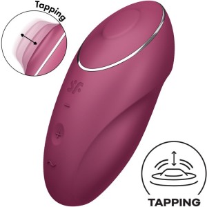 SATISFYER - TAP and CLIMAX 1 VIBRATEUR LAY-ON ROUGE