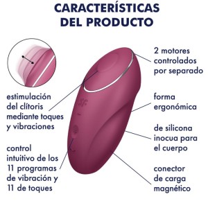 SATISFYER - TAP and CLIMAX 1 VIBRATEUR LAY-ON ROUGE