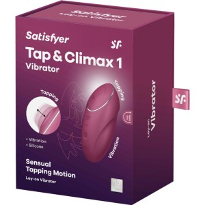 SATISFYER - TAP and CLIMAX 1 VIBRATEUR LAY-ON ROUGE