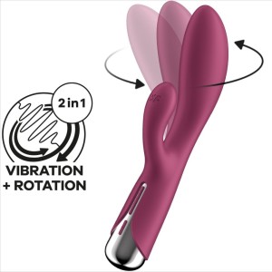SATISFYER - SPINNING RABBIT 1 CLITORIS ET STIMULATION DU POINT G ROUGE