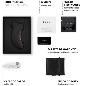 LELO - SONA 3 CRUISE MASSEUR CLITORAL SONIQUE NOIR