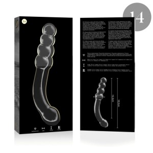 NEBULA SERIES BY IBIZA - MODÈLE 14 GODE EN VERRE BOROSILICATE CLAIR 18.5 CM -O- 3 CM