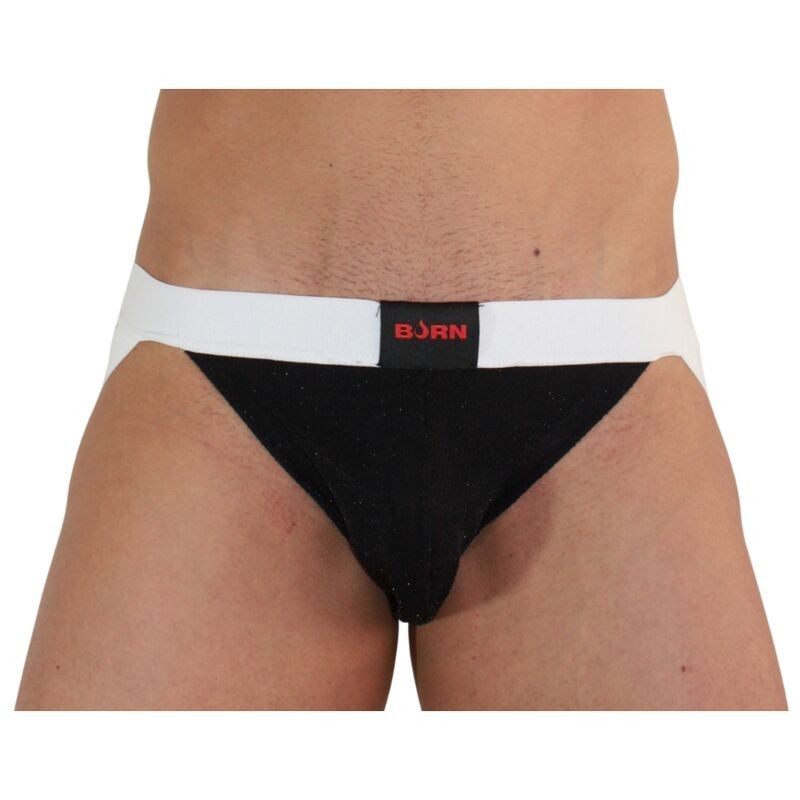 BURN - 004 JOCK NOIR BRILLANT - BLANC S