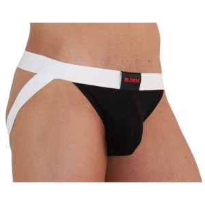 BURN - 004 JOCK NOIR BRILLANT - BLANC S