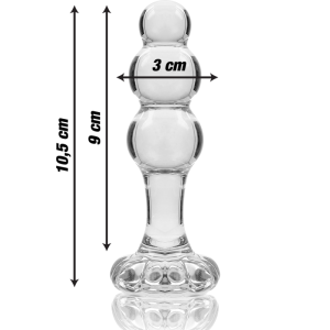 NEBULA SERIES BY IBIZA - MODÈLE 1 BOUCHON EN VERRE BOROSILICATE TRANSPARENT 10.5 CM -O- 3 CM