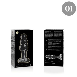 NEBULA SERIES BY IBIZA - MODÈLE 1 BOUCHON EN VERRE BOROSILICATE TRANSPARENT 10.5 CM -O- 3 CM