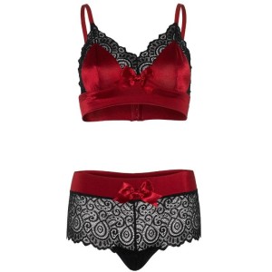 LEG AVENUE - ENSEMBLE 2 PIÈCES NOIR ET ROUGE S-M