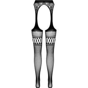 PASSION - COLLANT NOIR AVEC JARRETIÈRE S026 TAILLE UNIQUE