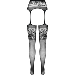 PASSION - S029 COLLANT NOIR AVEC JARRETIÈRE TAILLE UNIQUE