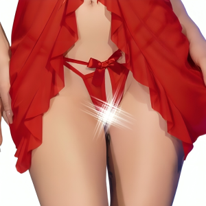 CHILIROSE - CR 4696 BABYDOLL and STRING SANS CROCHET ROUGE S-M
