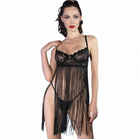 CHILIROSE - CR 4496 BABYDOLL NOIR S-M