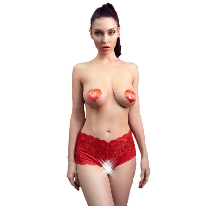 CHILIROSE - CR 4641 CULOTTE CROCHLESS ROUGE S-M