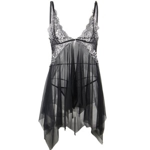 SUBBLIME - BABYDOLL TISSU TULLE POITRINE DENTELLE S-M